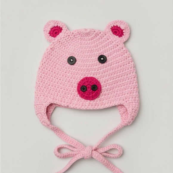 bebe oh la la Other - Adorable Pink Piggy Knit Hat for Kids